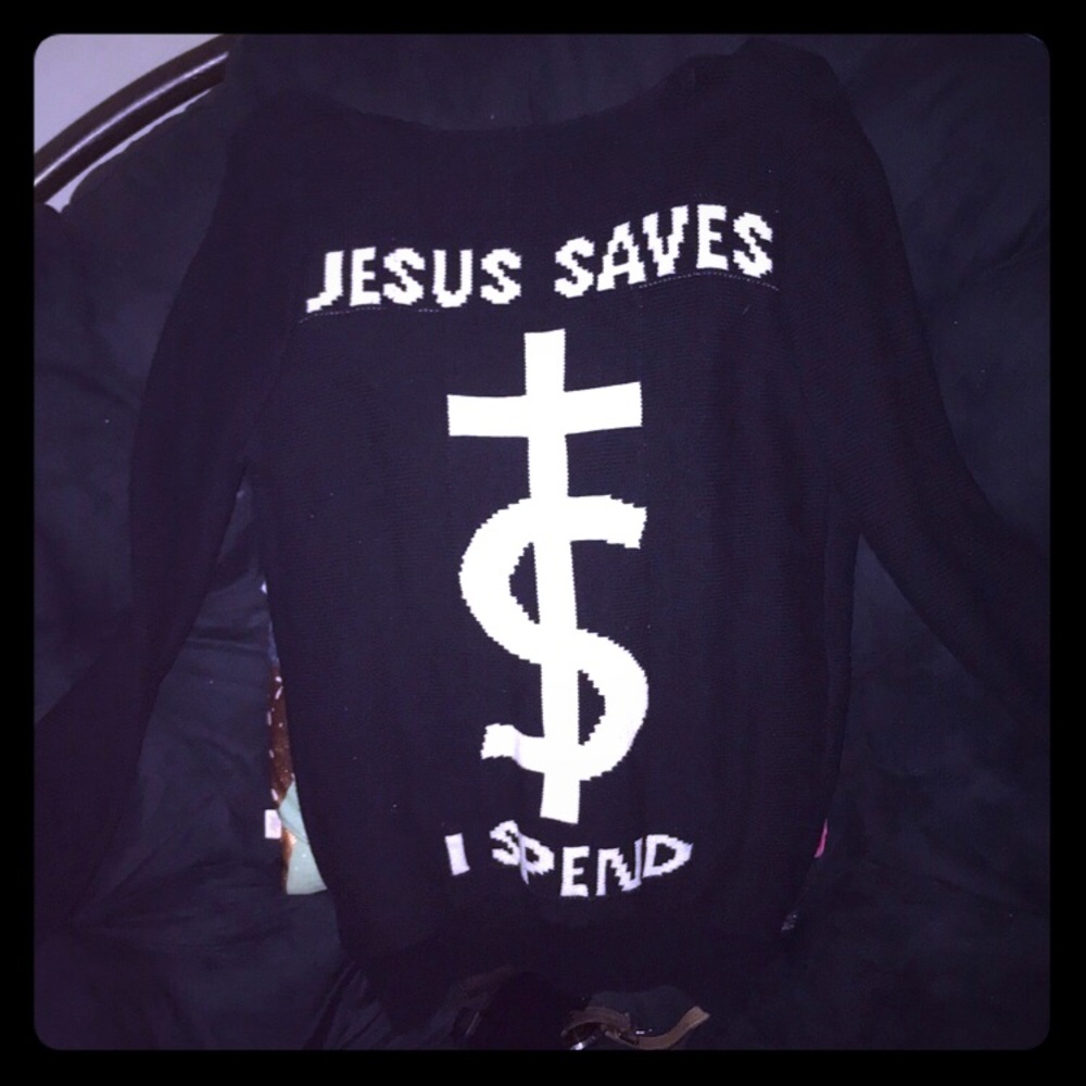 Unif Jesus Saves I Spend Cardigan